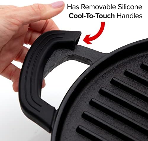 Nuwave Cast Iron Grill Pan, 12.4" x 10.2", Pre-Seasoned, Induction-Ready