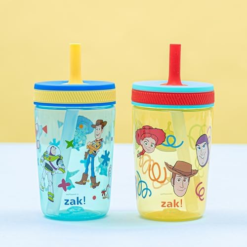 Zak Designs Disney Toy Story Kelso 15oz Leak-Proof Toddler Cups, 2-Pack