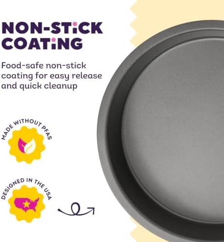 Wilton Silver Non-Stick Round Cake Pan, Made Without PFAS, 8 in.