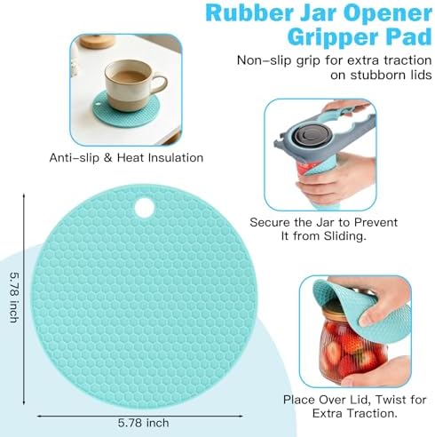 Jar Opener for Weak Hands, Seniors, Arthritis (Blue&Grey)
