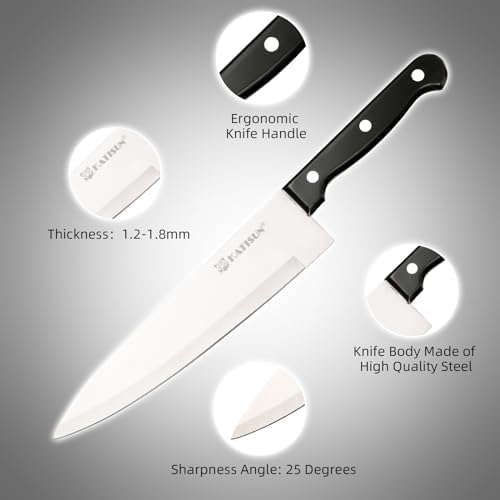 19-Piece Knife Set, German Steel, Durable and Dishwasher Safe, Knife Sets for Kitchen with Block Sets with Built-in Sharpener for Chopping, Slicing, Dicing&Cutting