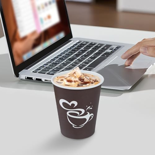 Clawsoff 10 oz 200 count Disposable Coffee Cups Hot Paper Cups Brown
