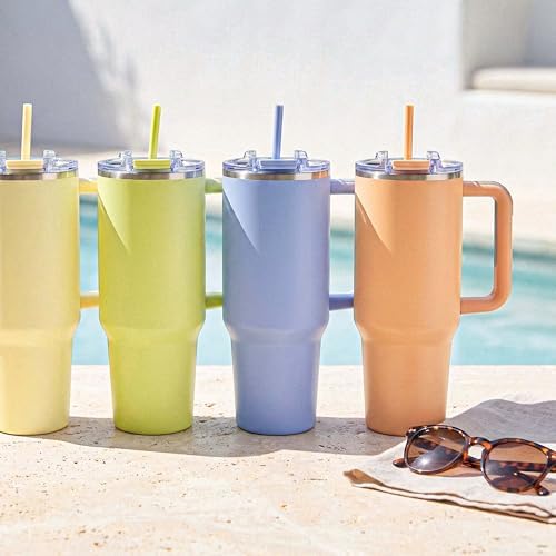 Hogg Big Swig 40oz Tumbler with Handle and Straw - Peach Fizz, 40 oz Tumbler, Insulated Cup with Handle, 40oz Water Bottle with Straw, Thermal Cups, Leak Proof Lid, Travel Mugs, Stainless Steel
