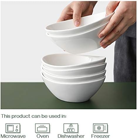 DOWAN 7" Small Serving Bowls Set of 6, 15 OZ Oval Serving Dishes