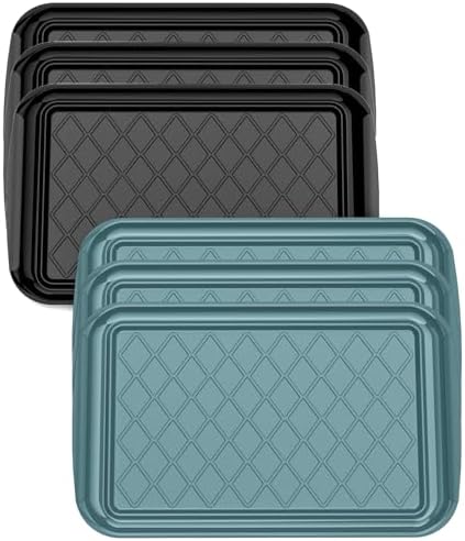 Grilling Prep & Serve Trays for Party Set of 6, Large BBQ Serving Platters