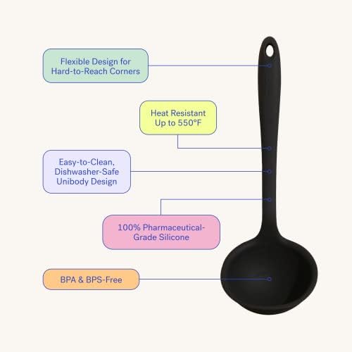 GIR: Get It Right Premium Silicone Ladle Serving Spoon - Non-stick Heat Resistant Seamless Kitchen Ladle for Soups, Stews, Dressings, and More - Ultimate, Red