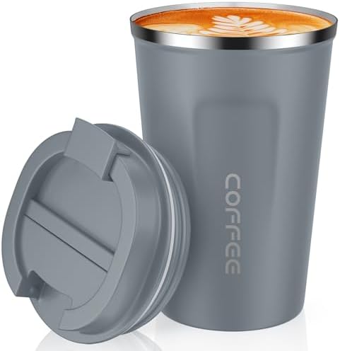 CS COSDDI 12 oz Coffee mug - Stainless Steel Coffee Cup with Leakproof Lid