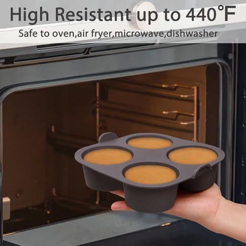 Silicone Muffin Pan for Air Fryer and Oven, 4-Cup, Set of 2