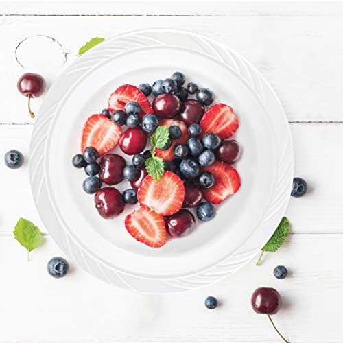 400 Count Disposable 9 Inch White Plastic Dinner Plates large