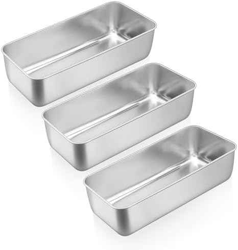 E-far Loaf Pan for Bread Baking-3 Pack, 12” x 5” Stainless Steel Loaf Pans