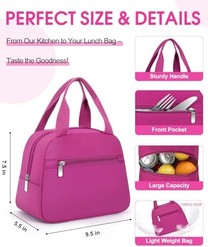 Lunch Bag, Small Insulated Lunch Box for Women