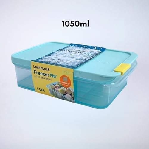 LocknLock Freezer Fit Plastic Freezer Containers | Stackable Food Storage for Meal Prep | Microwave & Dishwasher Safe | BPA Free Freezer Container with Lid, 1.05L