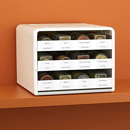 YouCopia SpiceStack® Adjustable Spice Rack Organizer, Pull-Down 24-Bottle Seasonings and Spices Holder for Kitchen Cabinet and Pantry Organization with 104 Included Labels