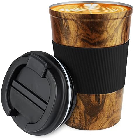 CS COSDDI 12 oz Coffee mug - Stainless Steel Coffee Cup with Leakproof Lid
