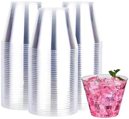 RACETOP 9 oz 200 packs Clear Disposable Plastic Cups, Perfect for Parties