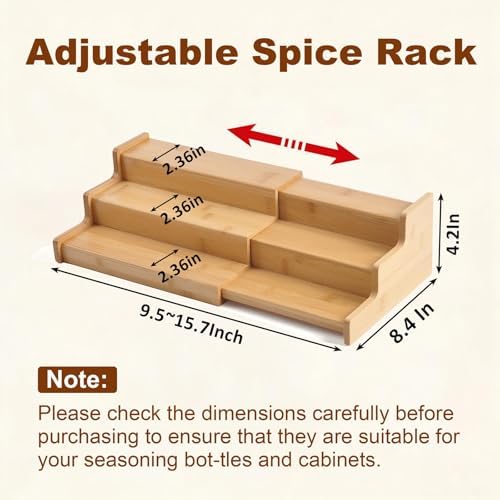 JinDoWin Spice Rack Organizer for Cabinets,Countertop & Pantries,2 Pack