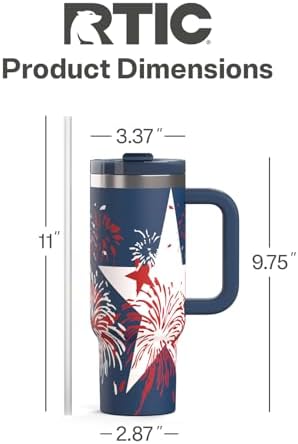 RTIC 30oz Road Trip Tumbler, Insulated, Ceramic Lined, Fireworks