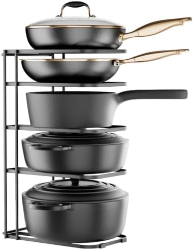 ORDORA 5-Tier Pot and Pan Organizer 16.6", No Assembly Cookware Rack 1-Pack