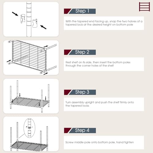 BestOffice | 6-Tier Wire Shelf with Wheels | 48" x 18" x 77" | Chrome