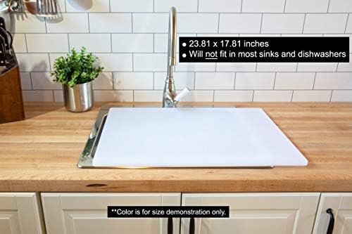 Thirteen Chefs Extra Large 24 x 18 Black Cutting Board - 1/2" Thick HDPE Plastic for Restaurants and Professional Kitchens