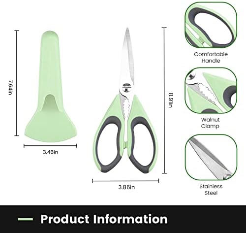 3 Pack Sharp Kitchen Scissors Set with Magnetic Holder
