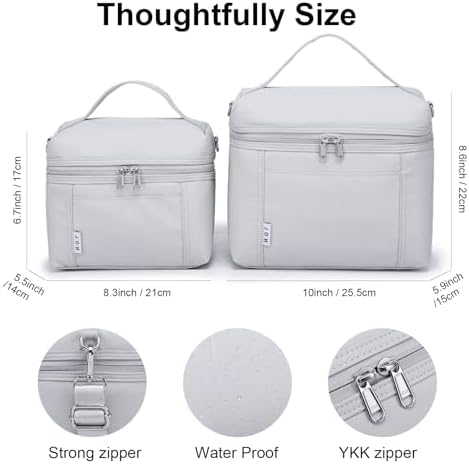 NOL 8L Insulated Lunch Bag for Women, Gray White, Medium(normal)