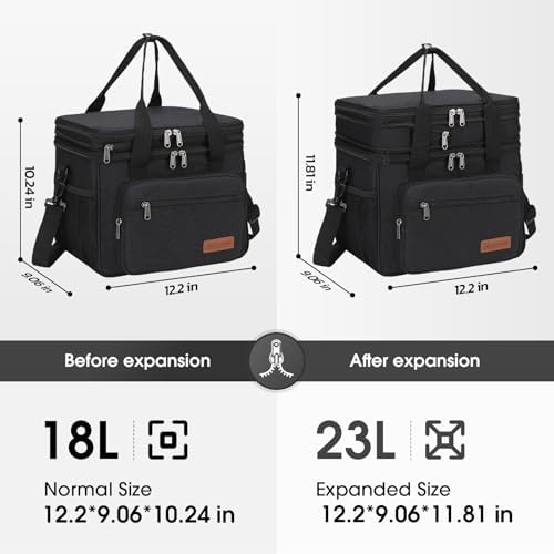 Maelstrom 23L Insulated Lunch Box, Expandable Double Deck Cooler Bag