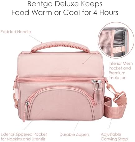 Bentgo Deluxe Insulated Lunch Bag with Adjustable Strap & Outer Pocket