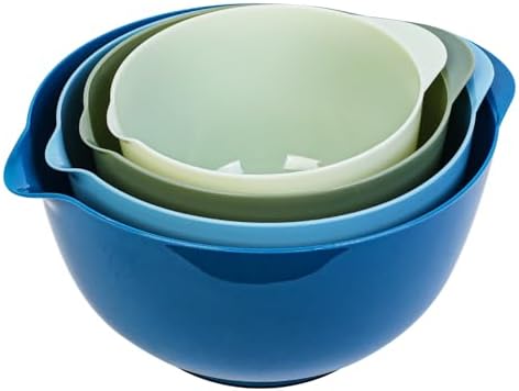 BoxedHome Classic Mixing Bowls Set of 4, BPA Free Plastic, Microwave Safe