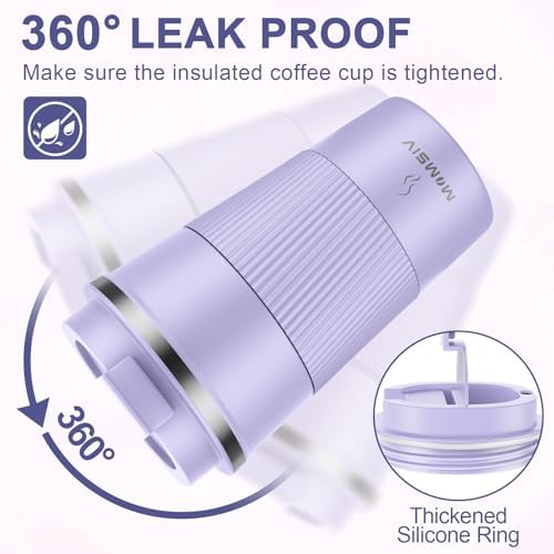 MOMSIV 17oz Travel Coffee Mug, Insulated Coffee Cup with Leakproof Lid