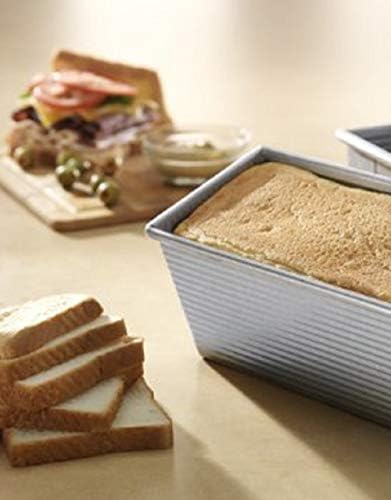 USA Pan Bakeware Pullman Loaf Pan, Large, Silver (Pack of 3)