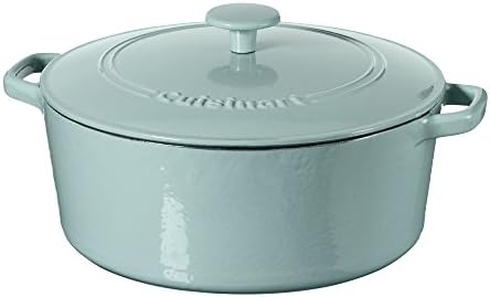 Cuisinart Chef's Classic Enameled Cast Iron Dutch Oven with Lid, Porcelain Enameled Interior, Oven Safe, Induction Compatible, 7-Quart, Round, Light Blue