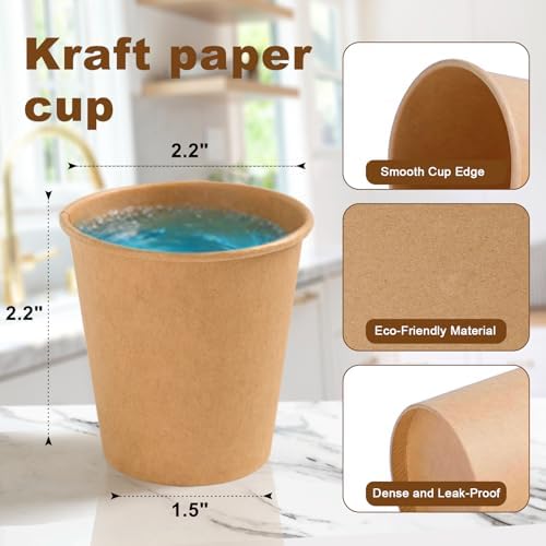 BYSNOW 400 Pack 3 oz Kraft Paper Cups, Small Disposable Bathroom Cups