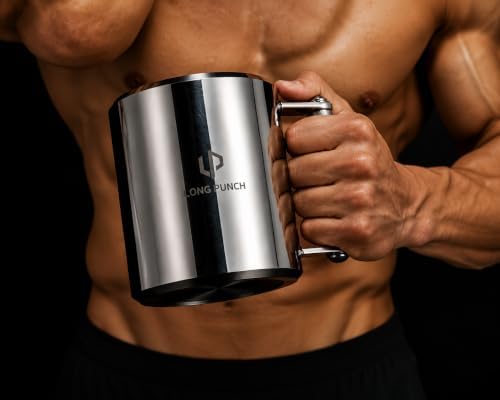 Heavy Mug 10KG/22LB 14 oz, Stainless Steel Overweight Dumbbell Cups, Fitness Sports Water Cup, Funny Beer Mug, Gym Workout and Coffee Enthusiast Gift, Prank Gift