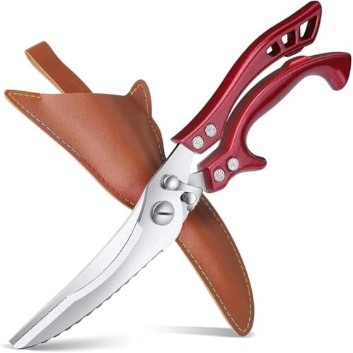 Dream Reach Poultry Shears Red - Heavy Duty Kitchen Shears