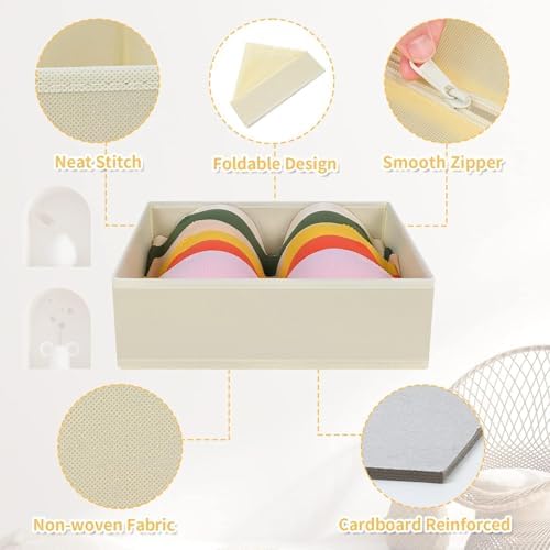 DIMJ Drawer Organizer Clothes, 24 Pack Dresser Organizer, Foldable Closet Organizers and Storage, Fabric Dresser Drawer Organizers, Drawer Dividers for Nursery, Baby Clothes, Underwears, Sock