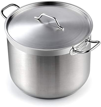 Cooks Standard Professional Stainless Steel Stock Pot, Heavy Duty Induction Soup Pot with Lid, Large Pot for Cooking Pasta, Soup, Oven Safe, Dishwasher Safe, Compatible with Most Stovetops, 30-Quart