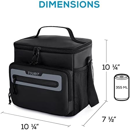 TOURIT Large Lunch Bag 14L Insulated Lunch Box Lunch Cooler for Men Women Work, Black