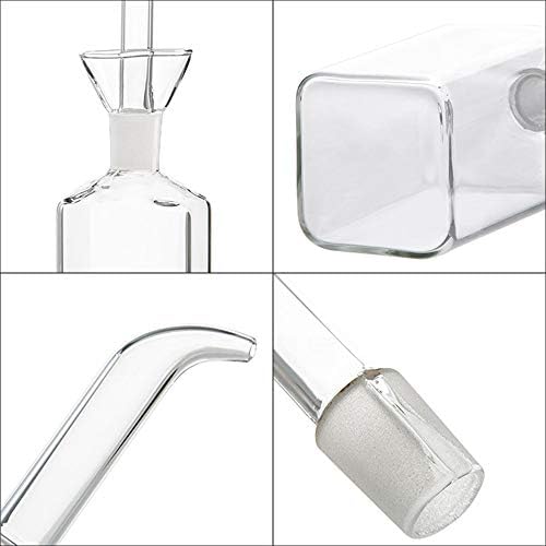 LandHope Oil Bottle Glass Olive Oil Dispenser Bottle Glass Cooking Oil Vinegar Measuring Dispenser With Spout for Kitchen and BBQ (500 ml/17 oz)