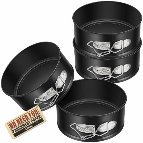 Vakoo 4 Inch Mini Springform Pan Set, Removable Bottom for Easy Release