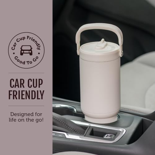 Ello Oasis Go+ 32oz Tumbler with Top Handle and Retracting Straw | Reusable Insulated Stainless Steel Cup, 100% Leakproof Water Bottle, 24 Hours Cold, Cup Holder Friendly For Travel | Red Velvet