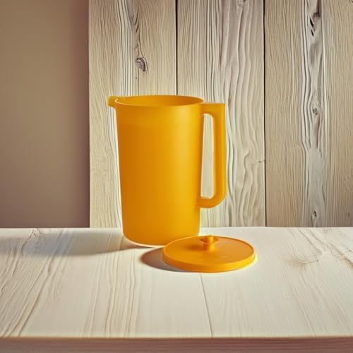 Tupperware Impressions Classic Sheer 1 Gallon Pitcher with Lid in Papaya, Dishwasher Safe and BPA Free, Mess-Free, Reusable Plastic Pitcher with Extra Large Capacity