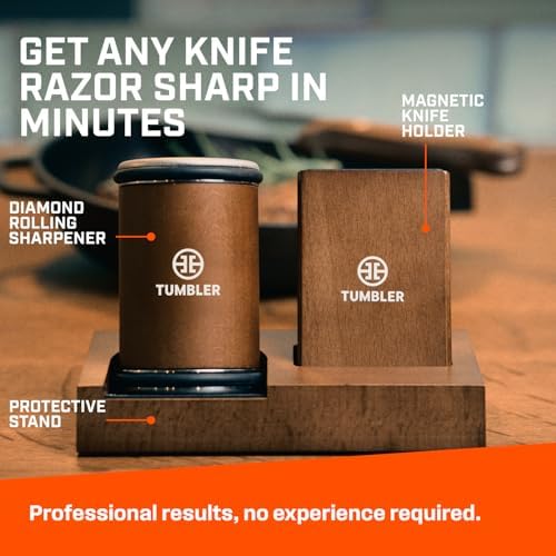 Tumbler Rolling Knife Sharpener Starter Set - Knife Sharpening Made Easy - Complete Gift Set