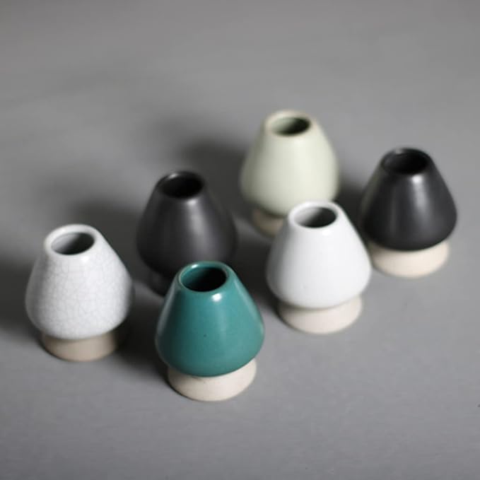 Matcha Tea Whisk Holder Ceramic Holder for Bamboo Chasen fit for Matcha Chasen Tea Set Accessories (Green 1)