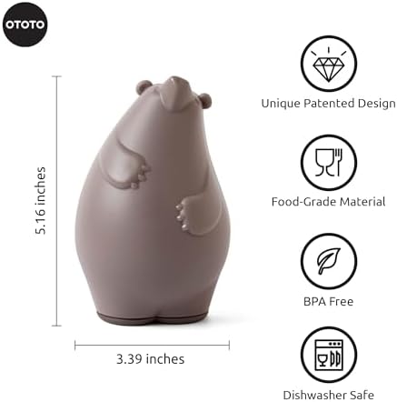 OTOTO Grater - Stainless Steel, BPA Free, Dishwasher Safe, Fun Kitchen Gadget, Vegetable Shredder, Cute Kitchen Gifts & Accessories (Barry The Bear Cheese Grater, Brown)