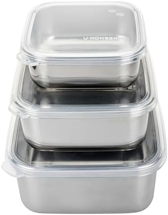 U-Konserve Nesting Trio Food Storage Containers Bento Box Trio 15/30/50 oz