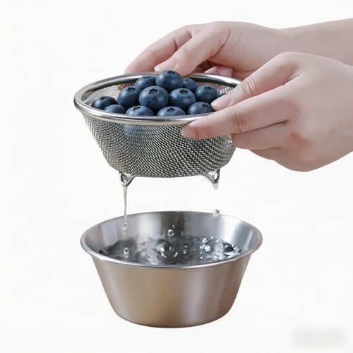Mini Colander with Small Mixing Strainer Bowl,Small Strainer for Fruit,Rice