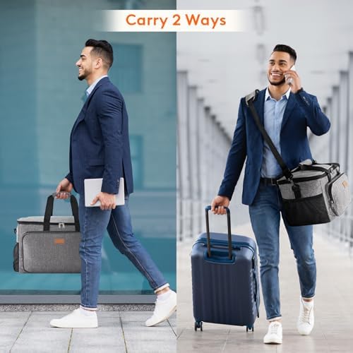 Lifewit Medium Lunch Bag Insulated Lunch Box Soft Cooler Cooling Tote for Adult Men Women, Gray 48-Can (33L)