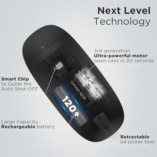 Canslab Ultrablade PRO Electric Can Opener,USB Rechargeable,Smart Auto Stop