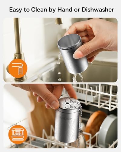 House Again Tea Strainers for Loose Tea, Extra Fine Mesh Tea Infuser, Updated Slim Threaded Lid & 304 Stainless Steel, Tea Ball Filter Bags Diffusers, Loose Leaf Tea Steeper for Brew Spices 1Pack